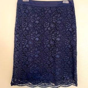 Business casual navy lace skirt